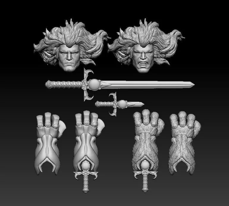 Lion-O Headsculpt for Action Figures 3D print model_0