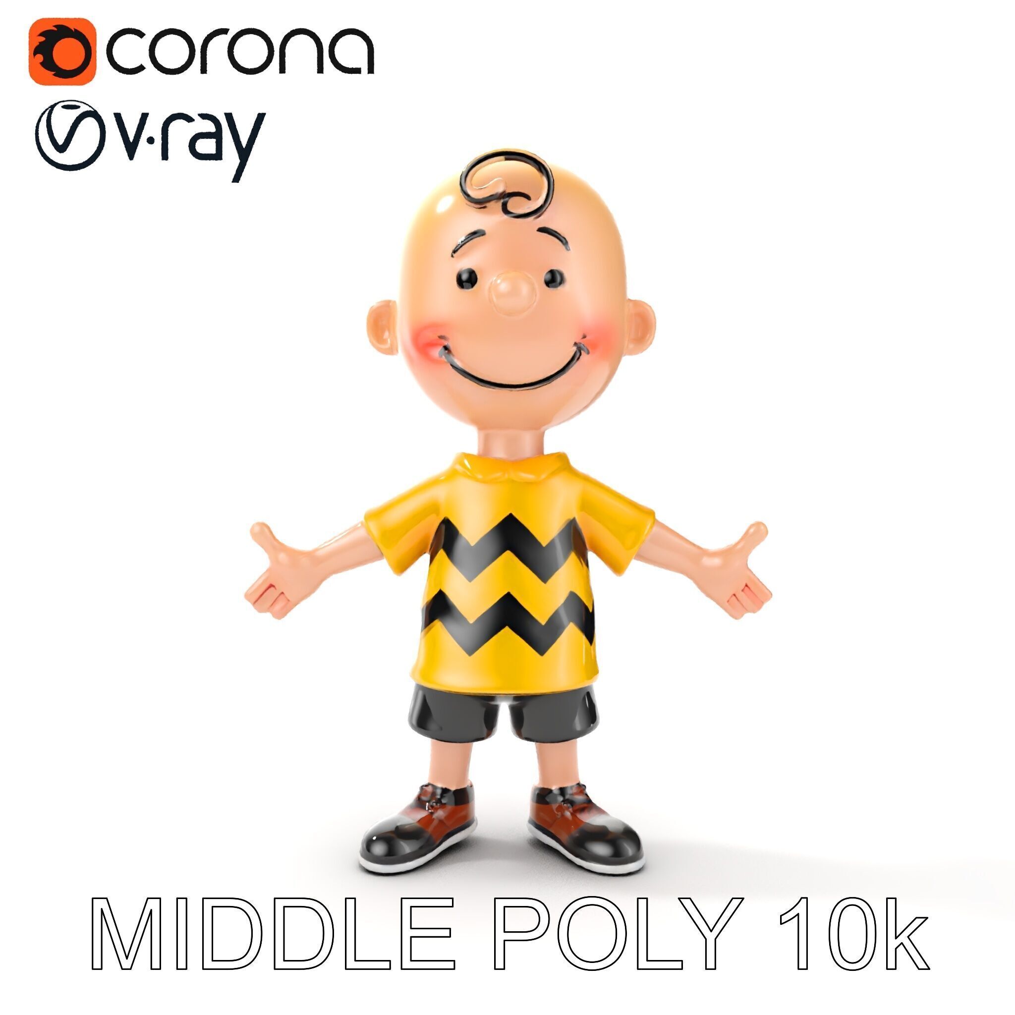 Cartoon Boy Character Model Friendly Animated D Model Low-poly 3D model_10