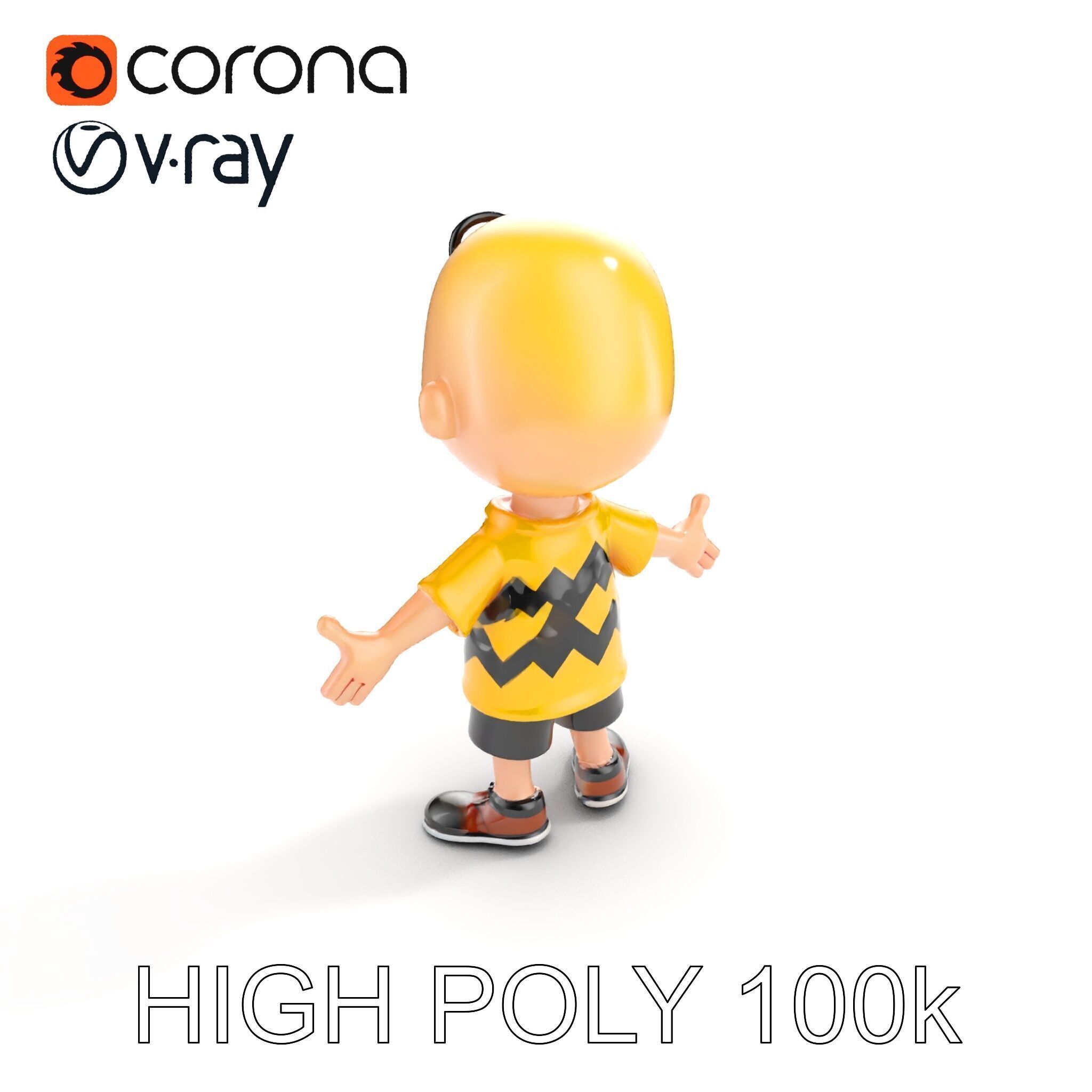 Cartoon Boy Character Model Friendly Animated D Model Low-poly 3D model_18