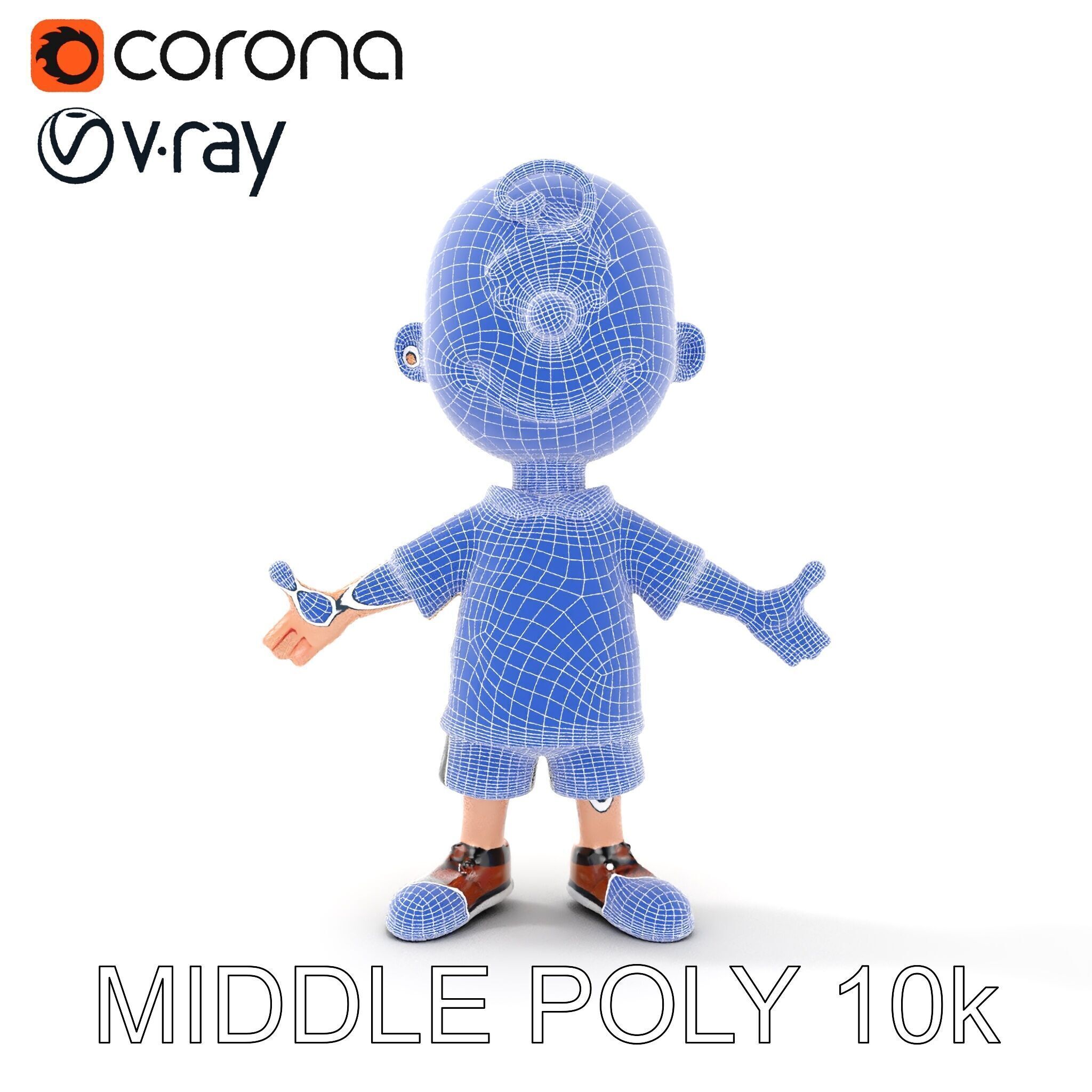 Cartoon Boy Character Model Friendly Animated D Model Low-poly 3D model_36