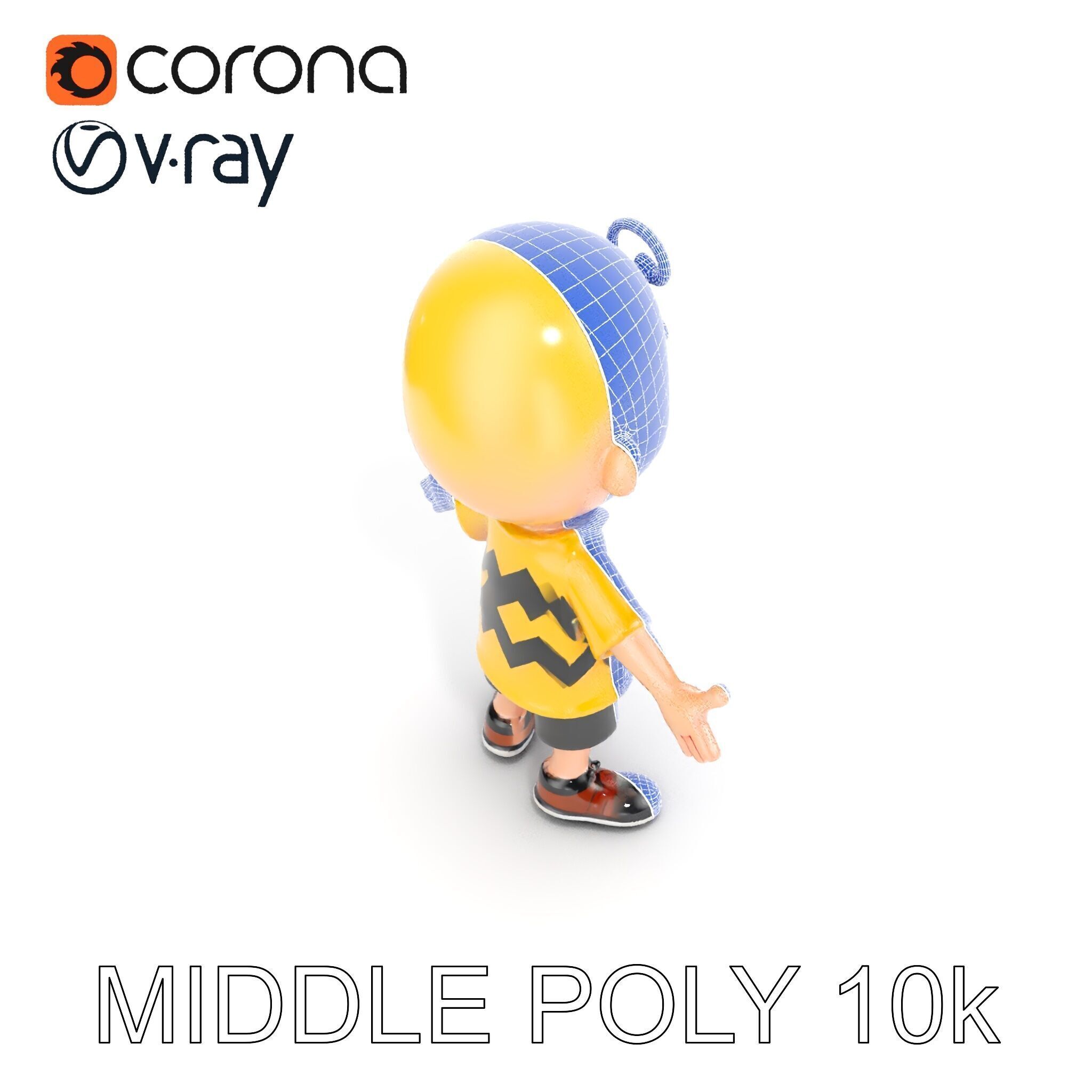 Cartoon Boy Character Model Friendly Animated D Model Low-poly 3D model_30