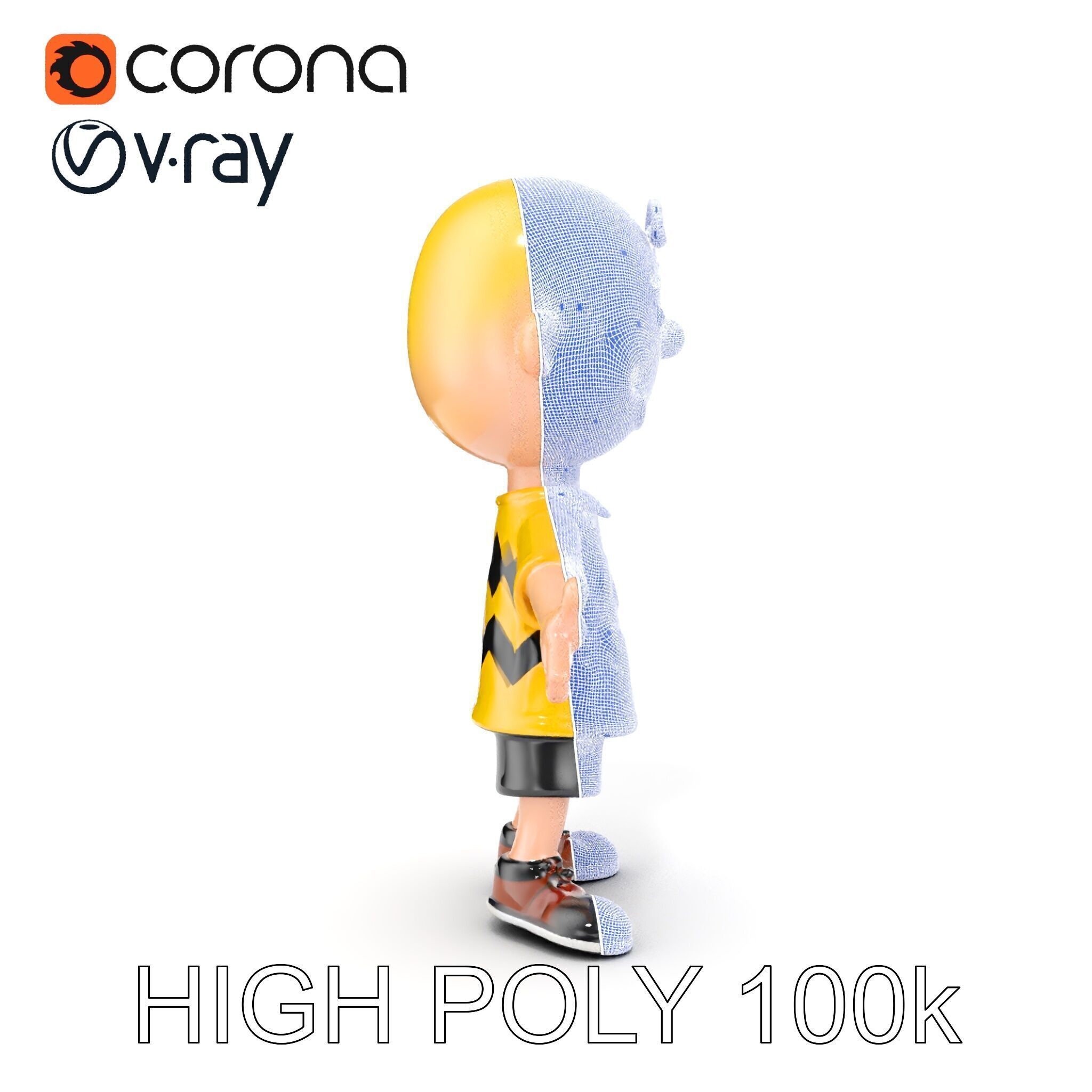 Cartoon Boy Character Model Friendly Animated D Model Low-poly 3D model_32