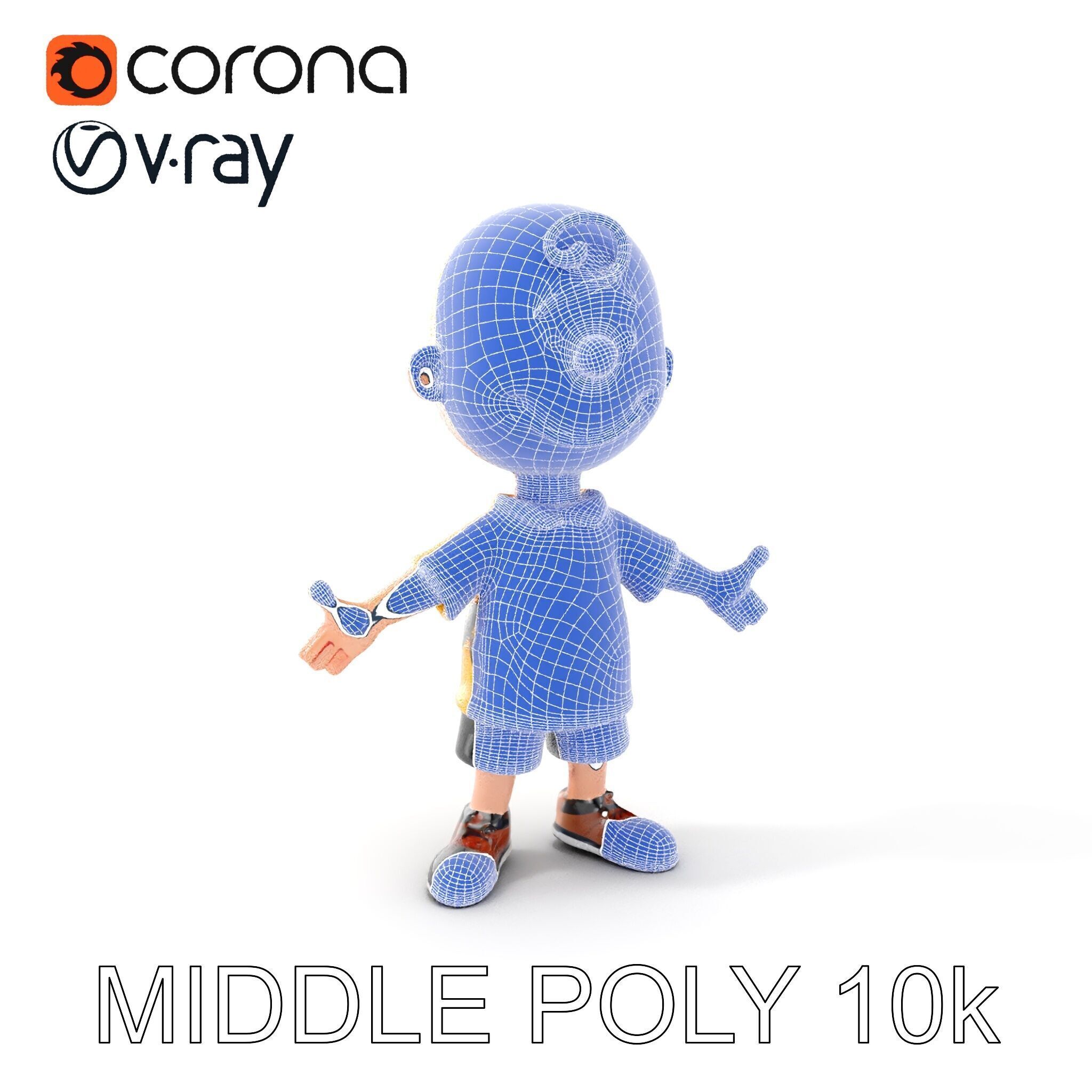 Cartoon Boy Character Model Friendly Animated D Model Low-poly 3D model_25