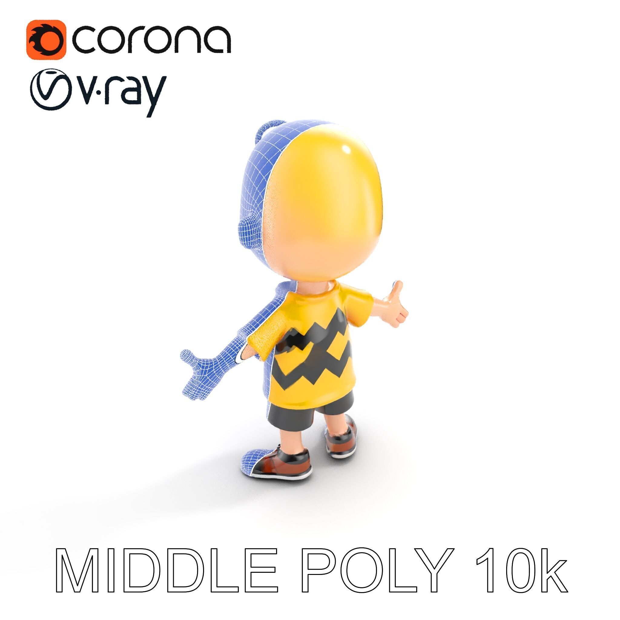 Cartoon Boy Character Model Friendly Animated D Model Low-poly 3D model_33