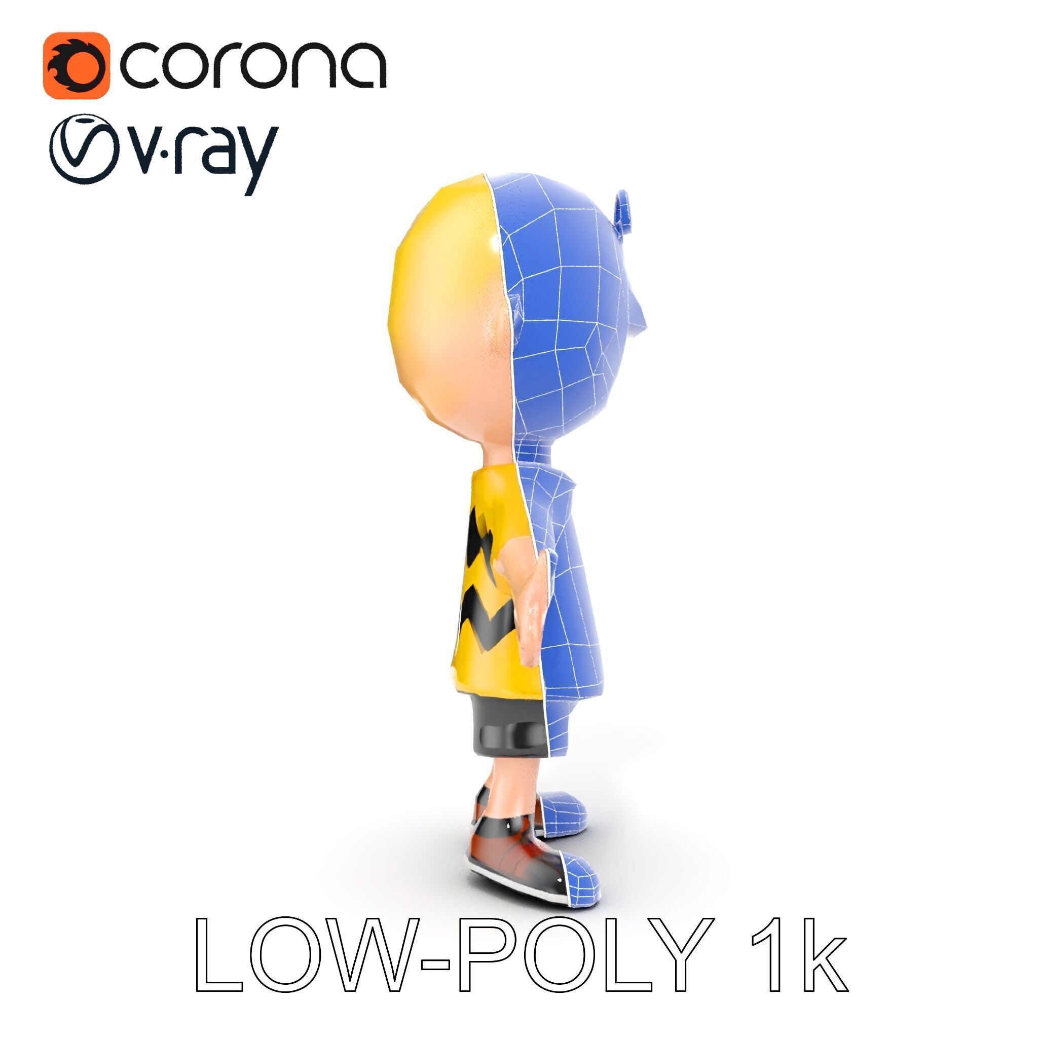 Cartoon Boy Character Model Friendly Animated D Model Low-poly 3D model_17