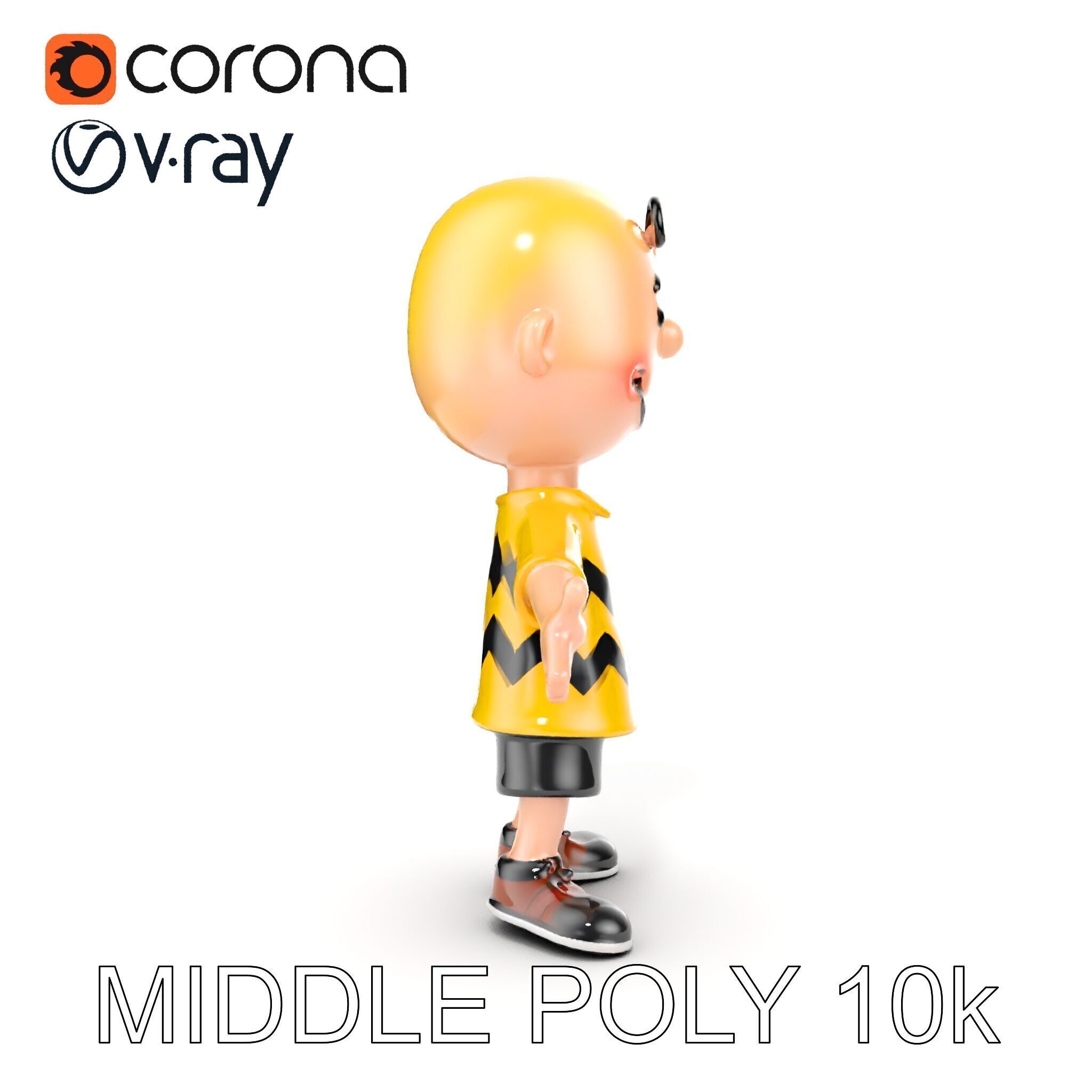Cartoon Boy Character Model Friendly Animated D Model Low-poly 3D model_22