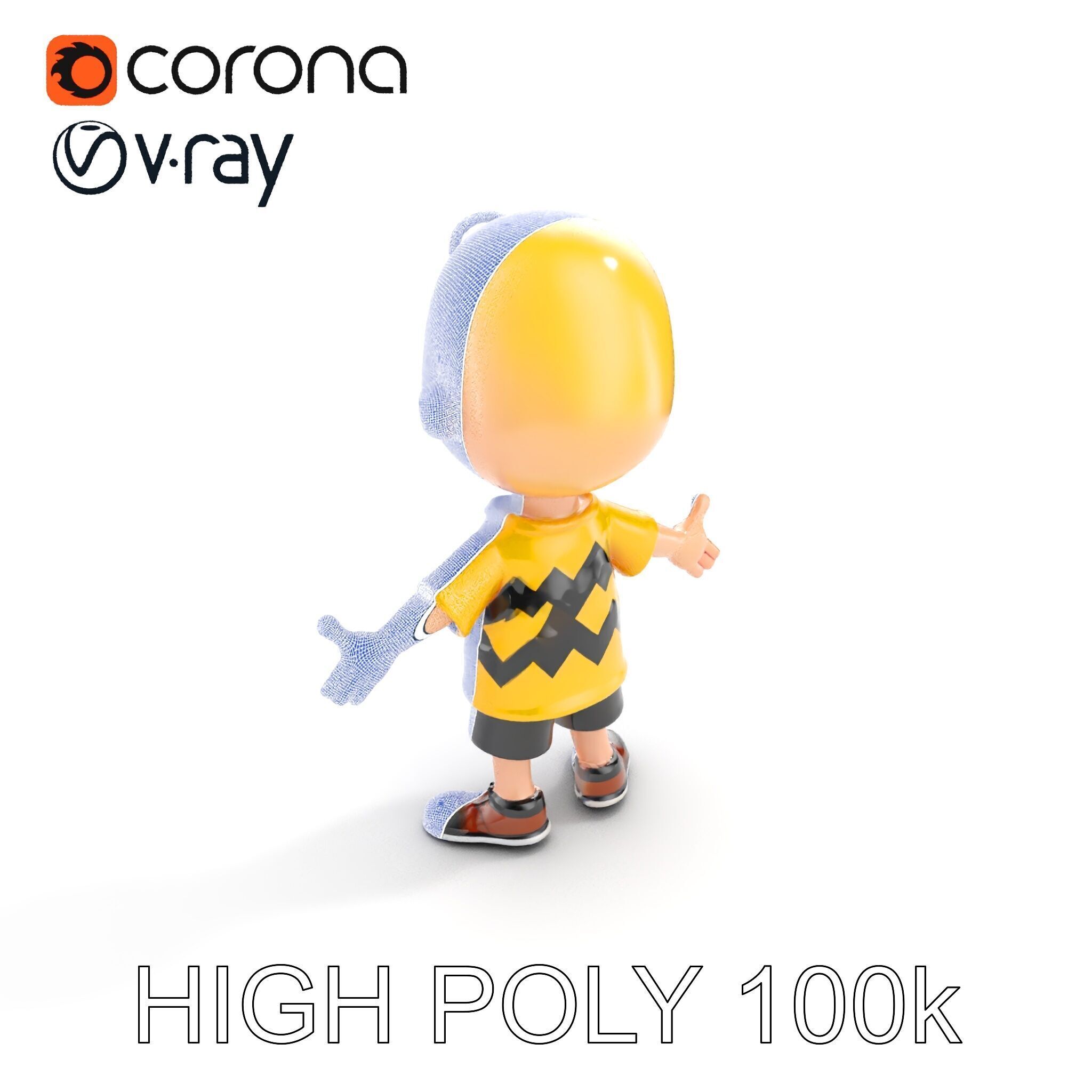 Cartoon Boy Character Model Friendly Animated D Model Low-poly 3D model_21