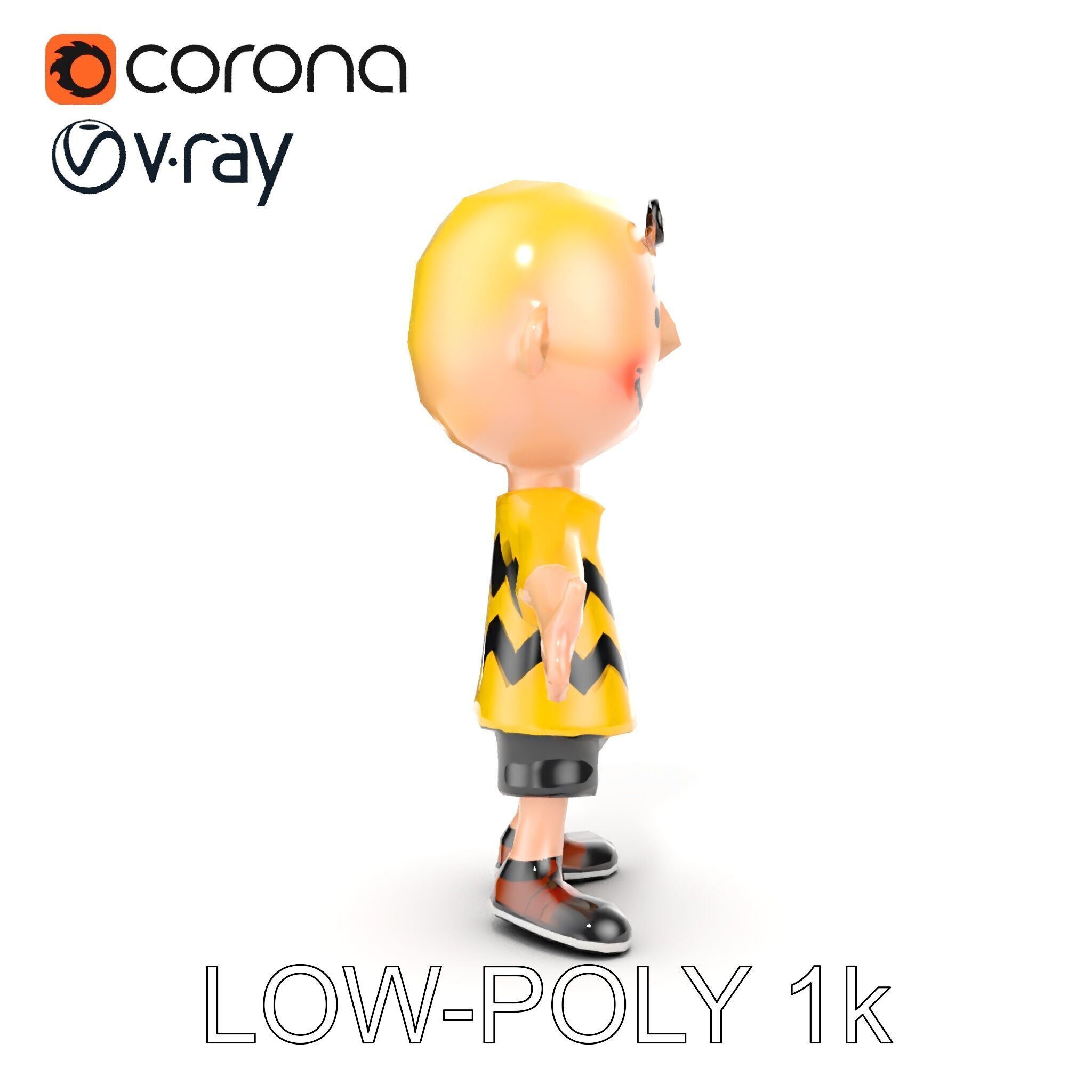 Cartoon Boy Character Model Friendly Animated D Model Low-poly 3D model_20