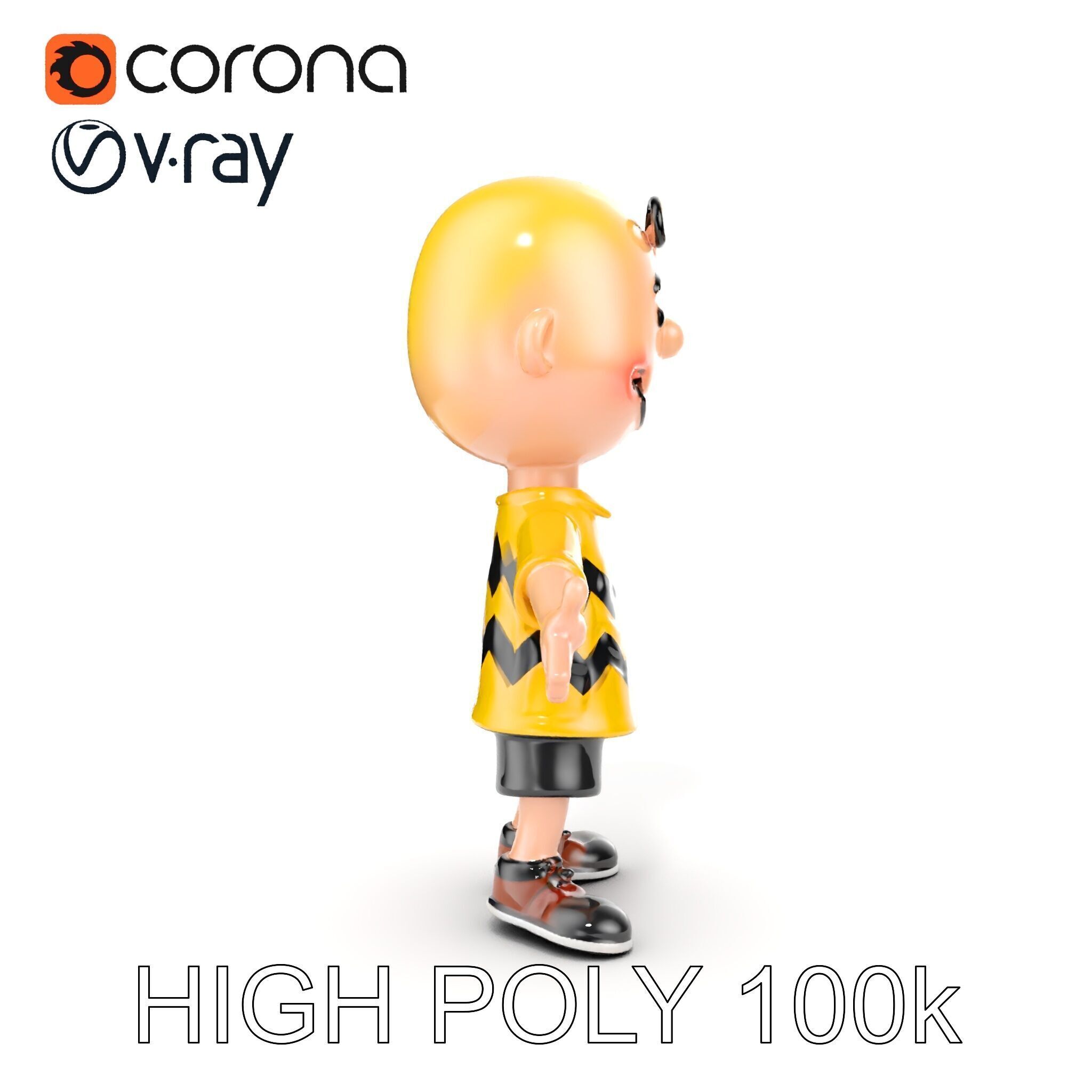 Cartoon Boy Character Model Friendly Animated D Model Low-poly 3D model_24