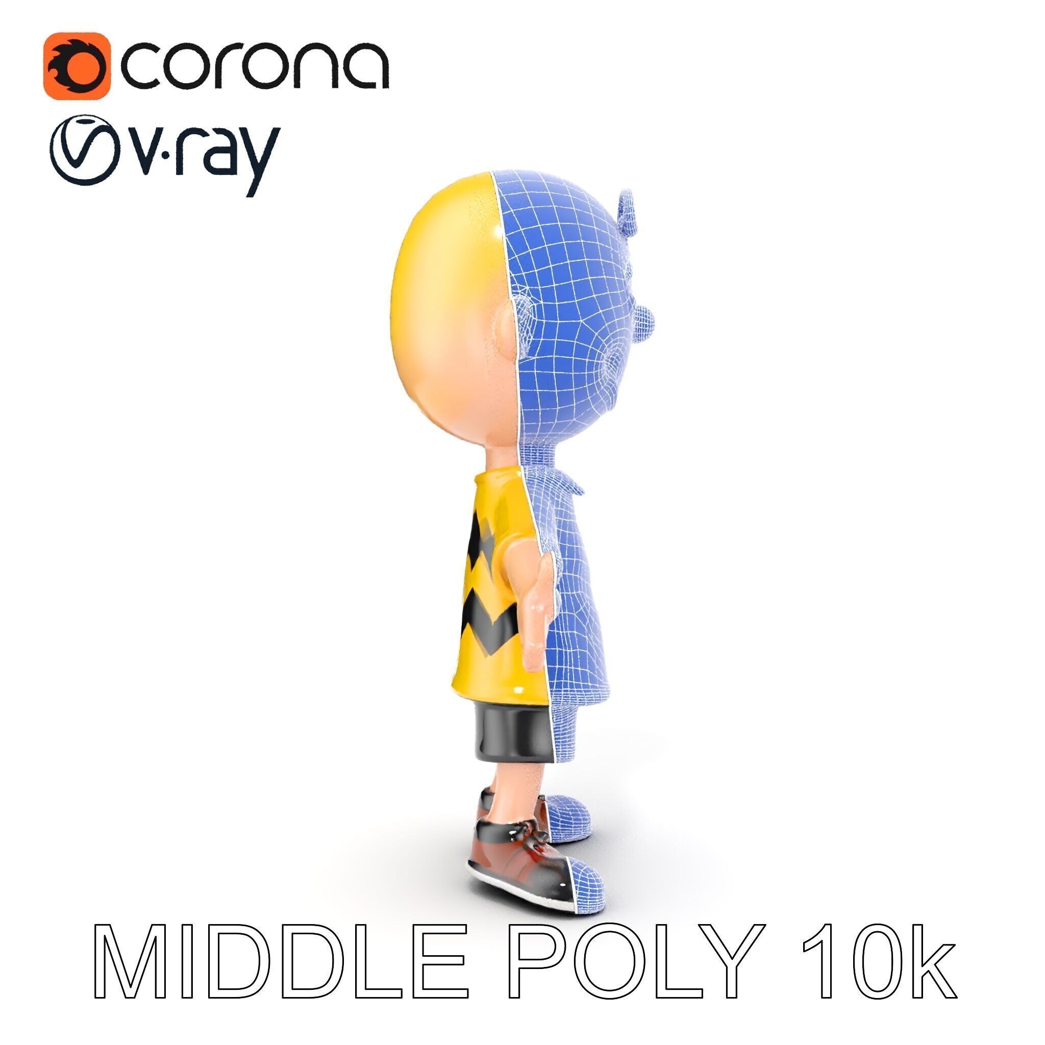 Cartoon Boy Character Model Friendly Animated D Model Low-poly 3D model_28