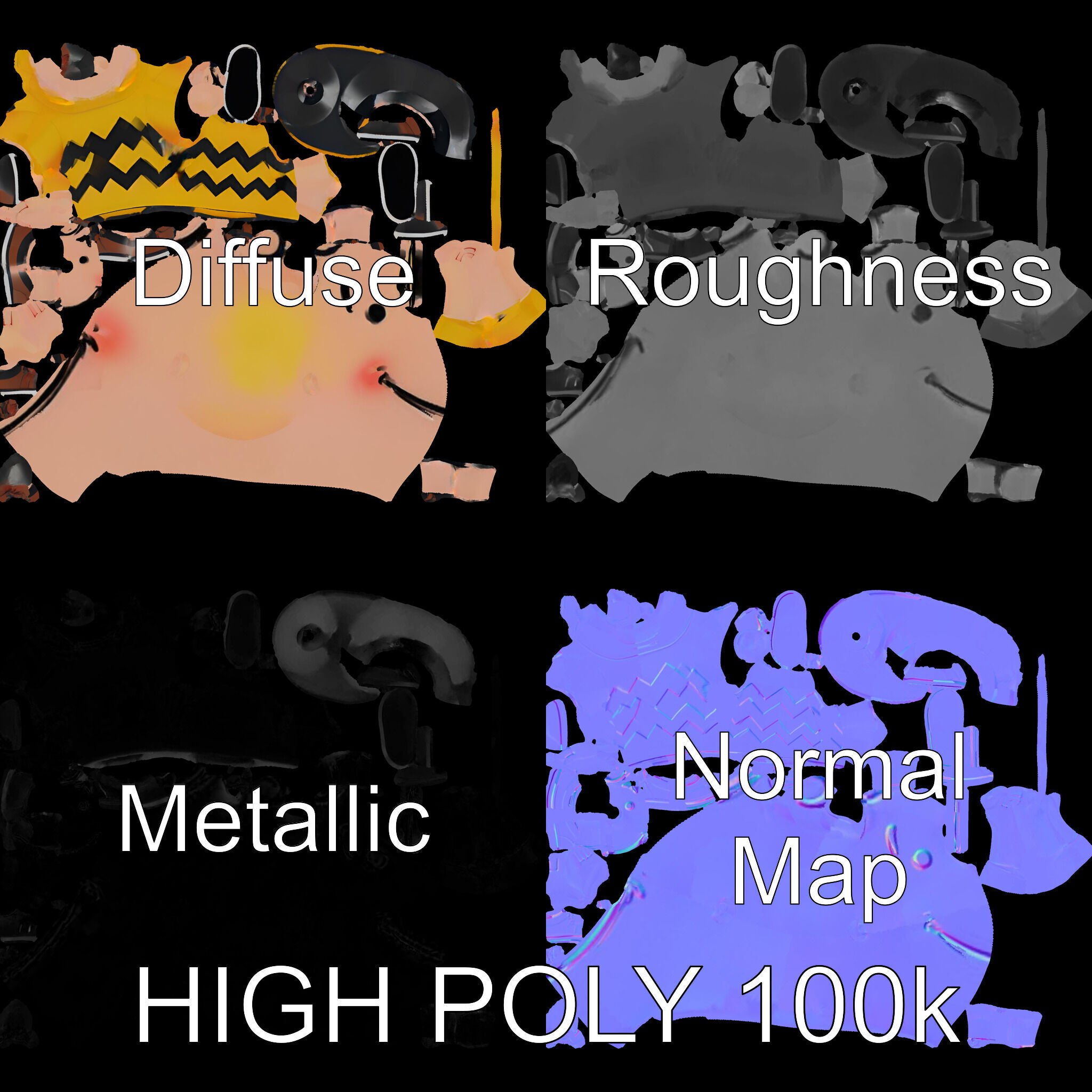 Cartoon Boy Character Model Friendly Animated D Model Low-poly 3D model_3