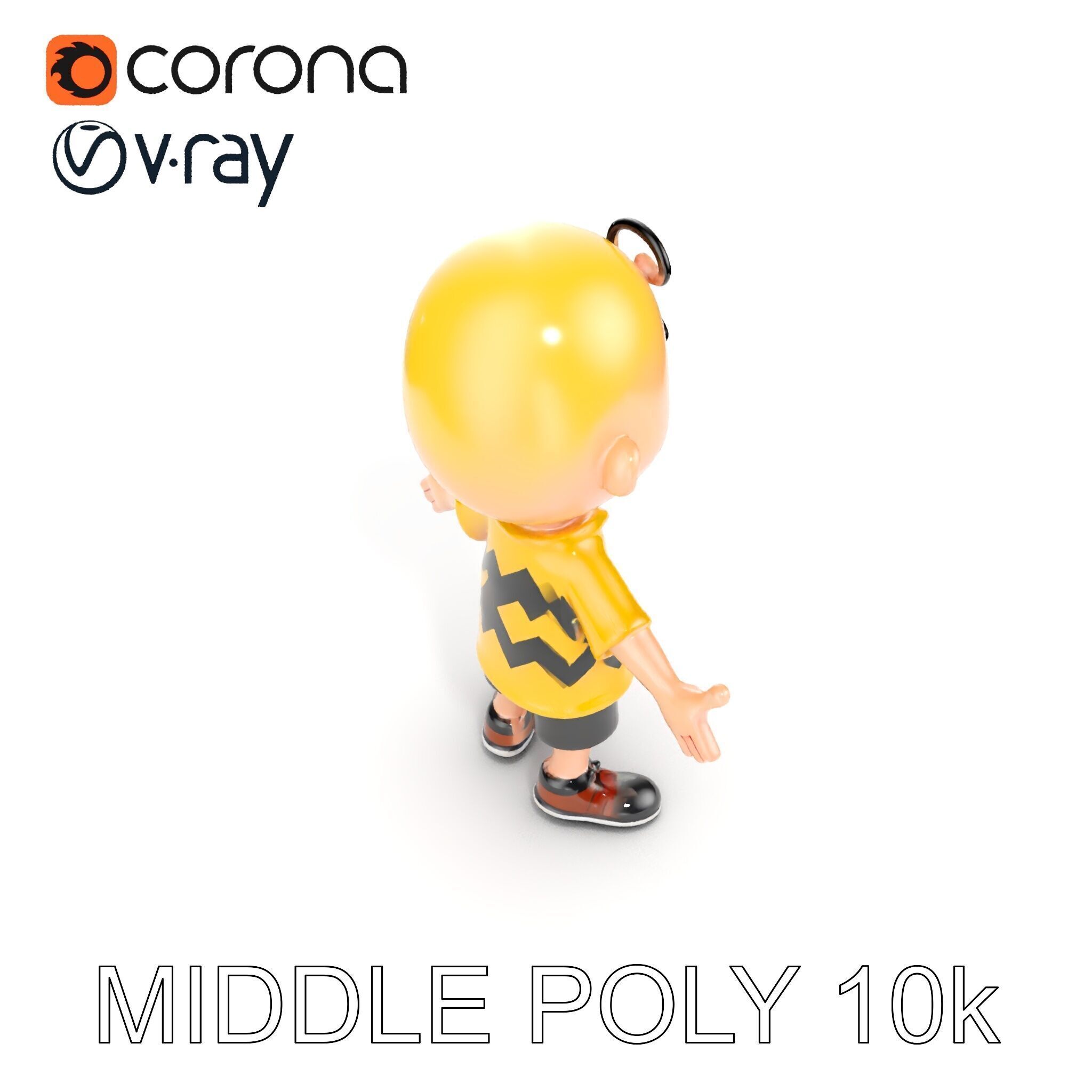 Cartoon Boy Character Model Friendly Animated D Model Low-poly 3D model_19
