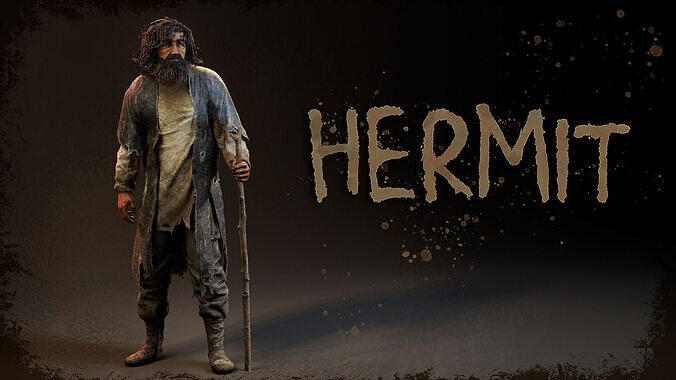Hermit Low-poly 3D model