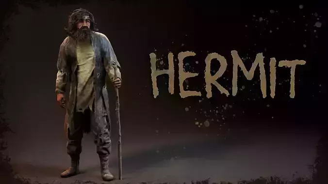 Hermit Low-poly 3D model