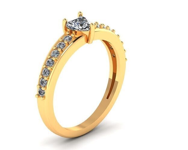 Ladies Diamond Ring - Engagement  Diamond Ring -  3D print model