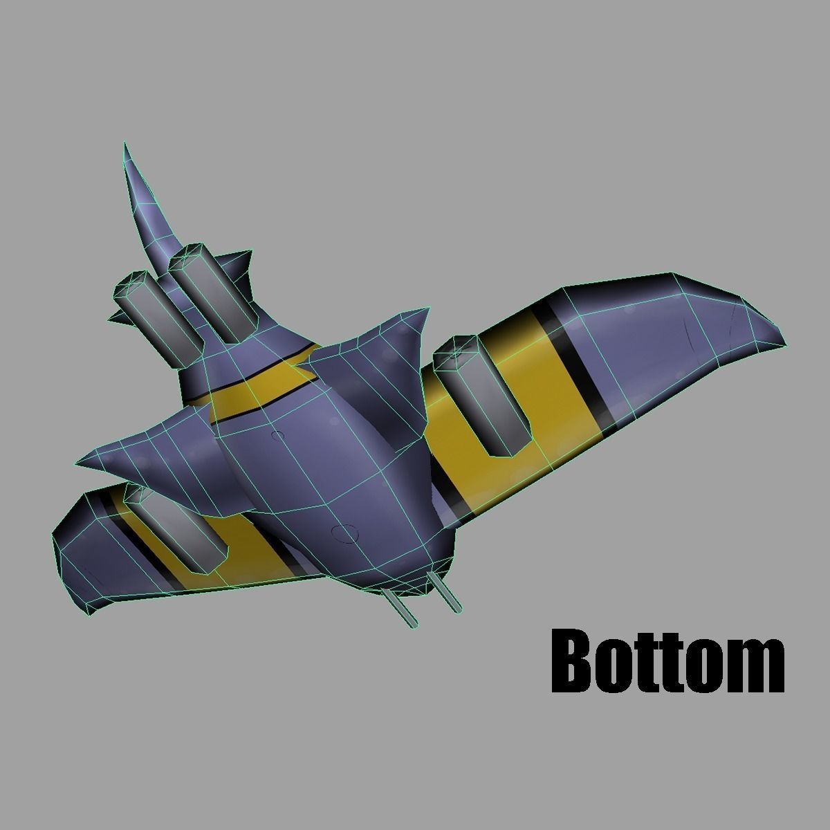 Space Ship1 Low-poly 3D model_6