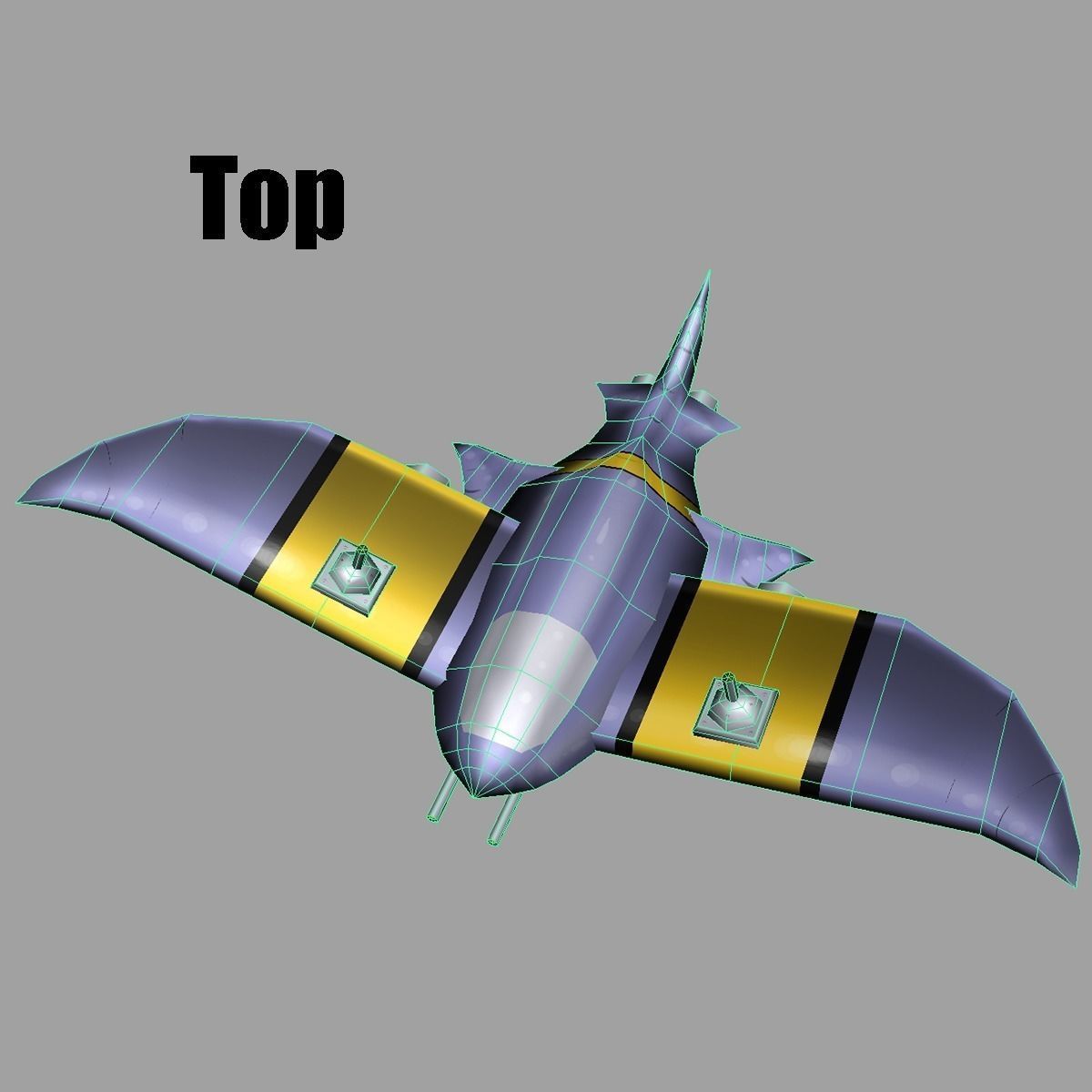 Space Ship1 Low-poly 3D model_7