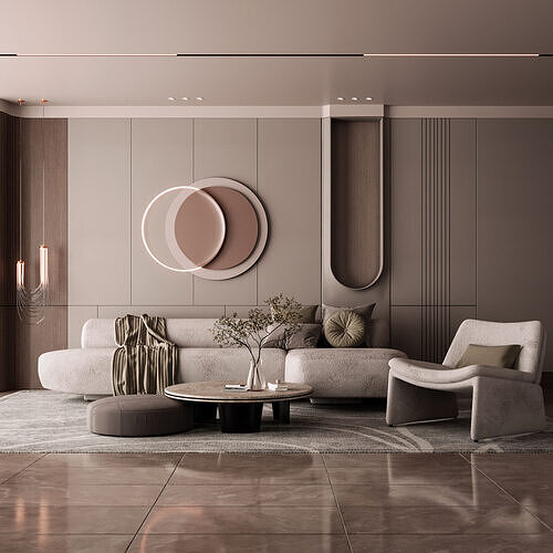 Modern Living Room 3D model 3D model