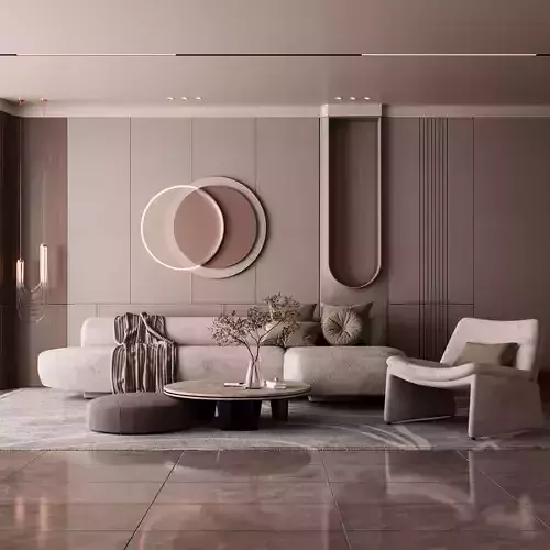 Modern Living Room 3D model | 3D model - 3D model önizlemesi