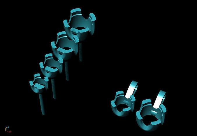 Single Stone Earrings and Necklace 3D print model