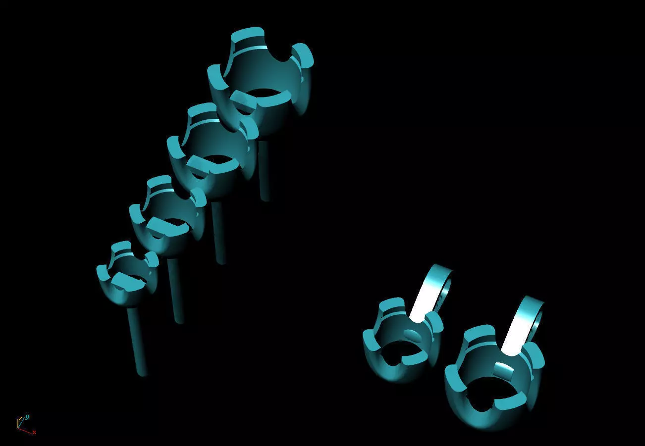 Single Stone Earrings and Necklace 3D print model_0