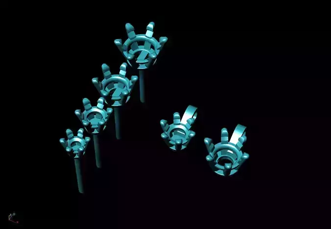 Single Stone Earrings and Necklace 3D print model