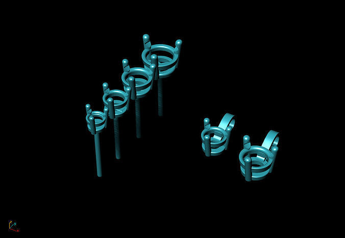 Single Stone Earrings and Necklace 3D print model