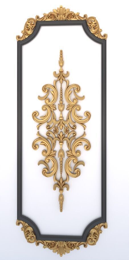 ornament wall panel 001 3D model_1