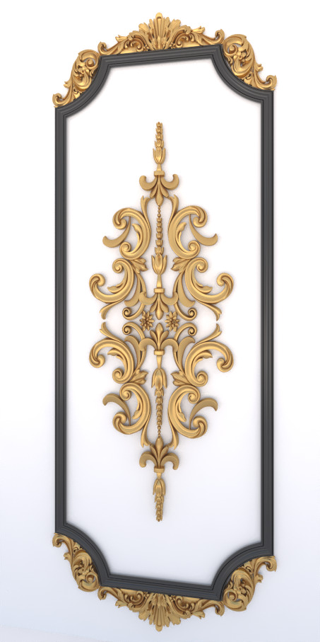 ornament wall panel 001 3D model_2