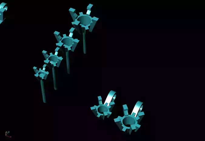 Single Stone Earrings and Necklace 3D print model