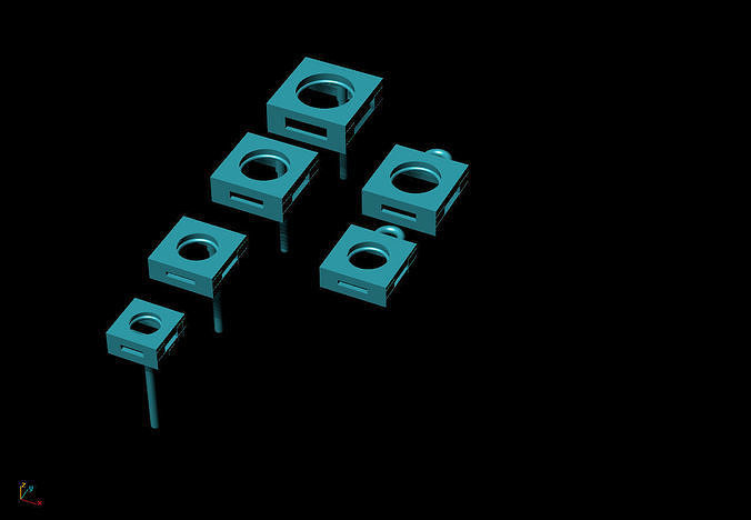Single Stone Earrings and Necklace 3D print model