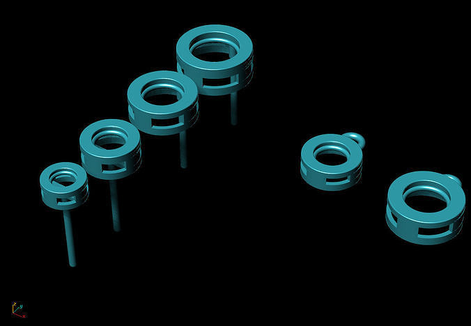 Single Stone Earrings and Necklace 3D print model
