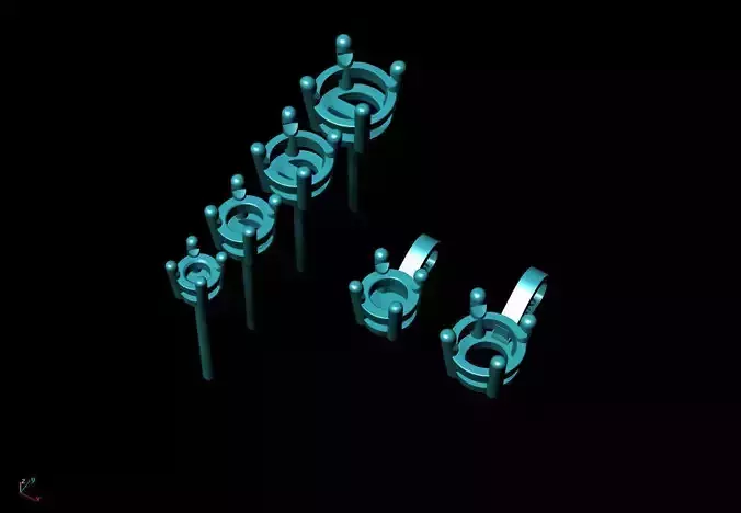 Single Stone Earrings and Necklace 3D print model