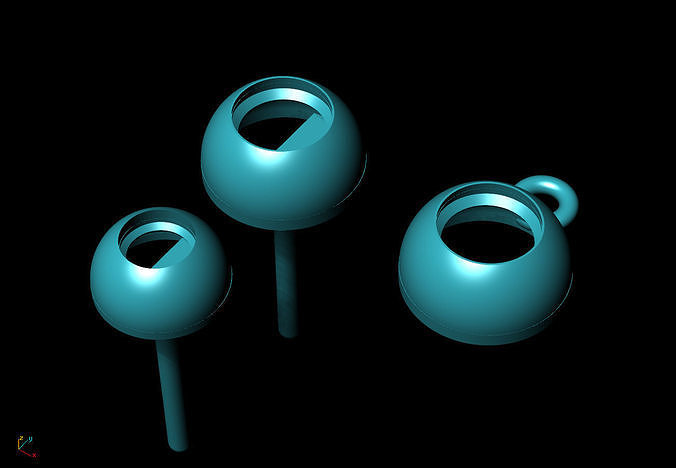 Single Stone Earrings and Necklace 3D print model