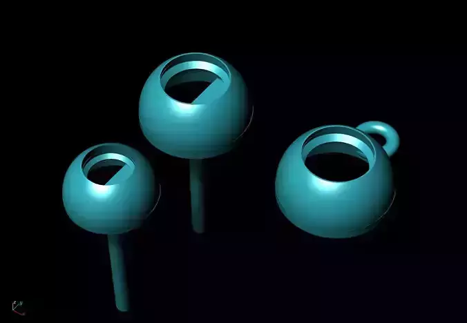 Single Stone Earrings and Necklace 3D print model