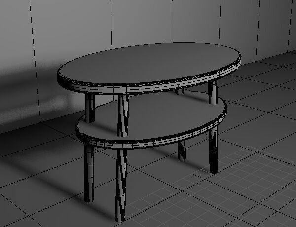 furniture tabel Low-poly 3D model_1