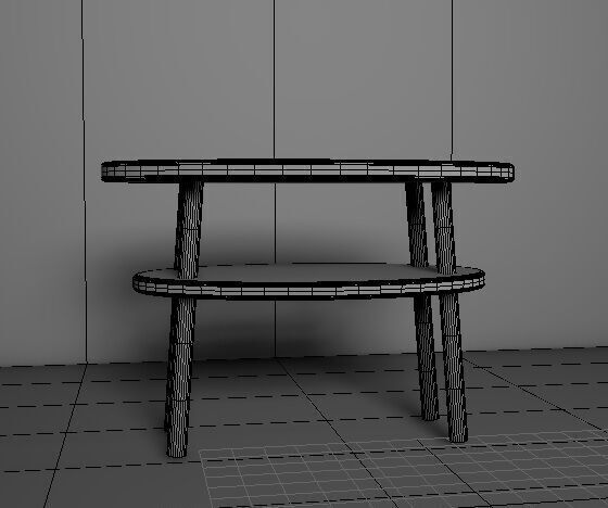 furniture tabel Low-poly 3D model_3