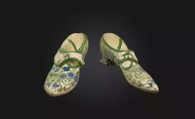 Vintage Floral Heels  Timeless Beauty with Delicate Details 3D model