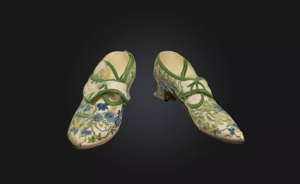 Vintage Floral Heels  Timeless Beauty with Delicate Details 3D model_0