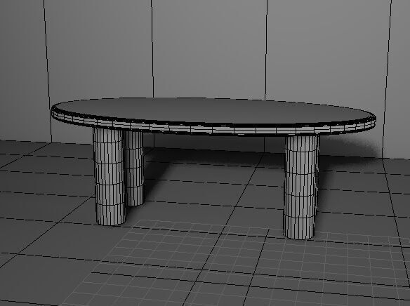 furniture tabel Low-poly 3D model_1