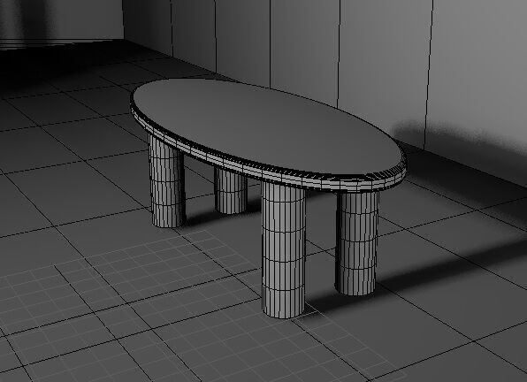 furniture tabel Low-poly 3D model_5