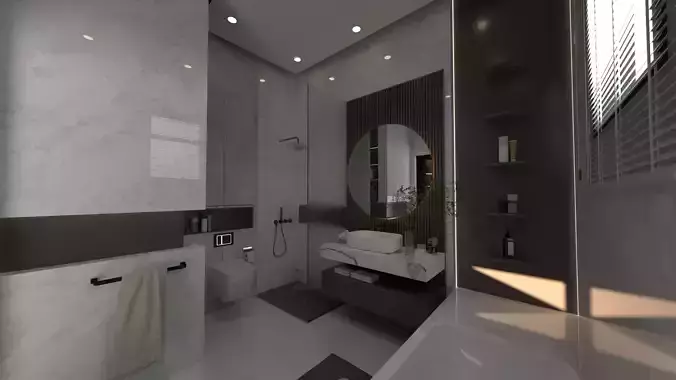 Modern Luxury Bathroom Concept Scene