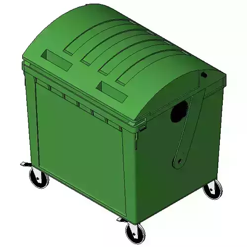 1100L Waste Bin Revit Family Dome Lid 3D print model