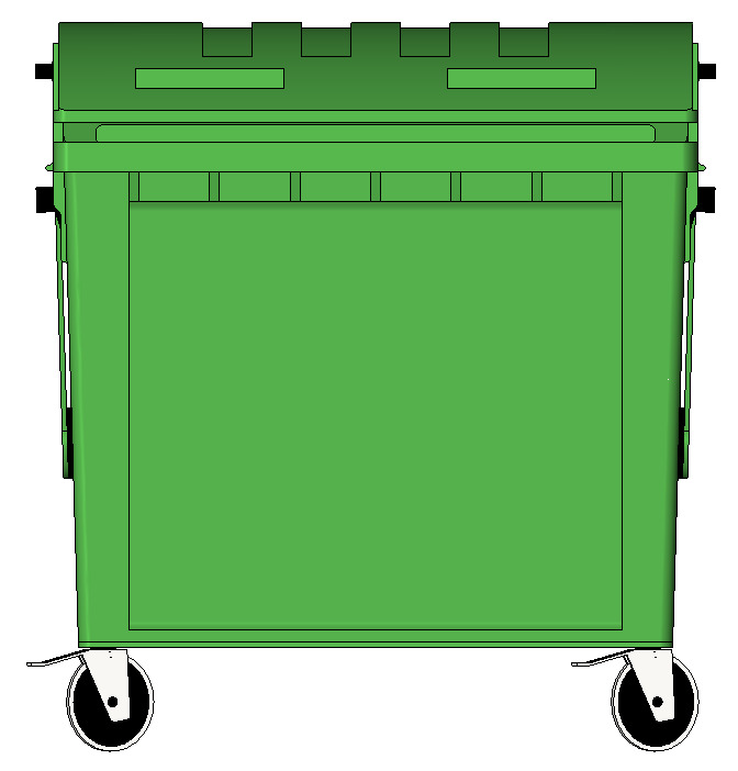 1100L Waste Bin Revit Family Dome Lid 3D print model_11