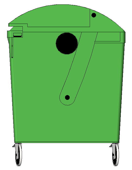 1100L Waste Bin Revit Family Dome Lid 3D print model_13