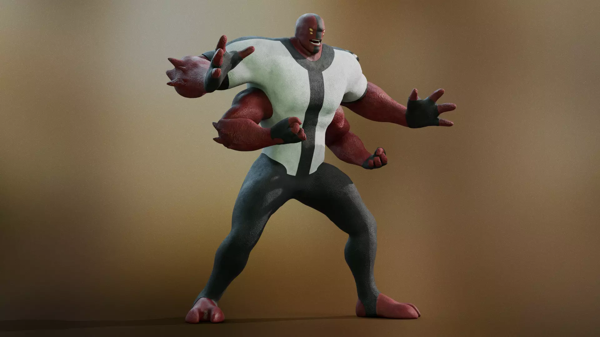 Fourarms from Ben 10 Low-poly 3D model_0