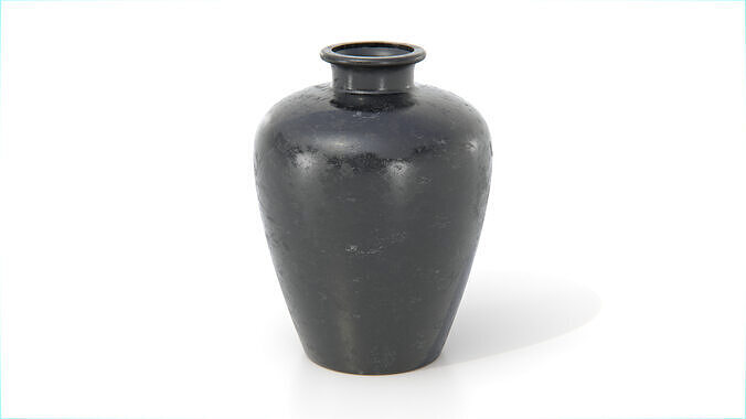 Black Ceramic Vase Low-poly 3D model