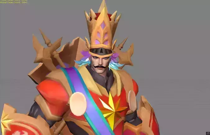 Gatot Kaca Nutcracker Monarch Low-poly 3D model