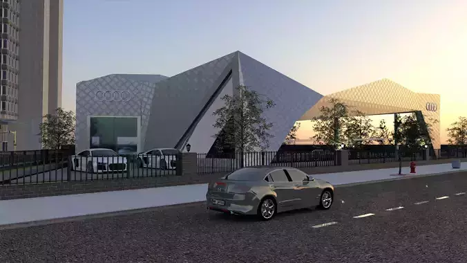 Audi Showroom Concept Exterior Scene