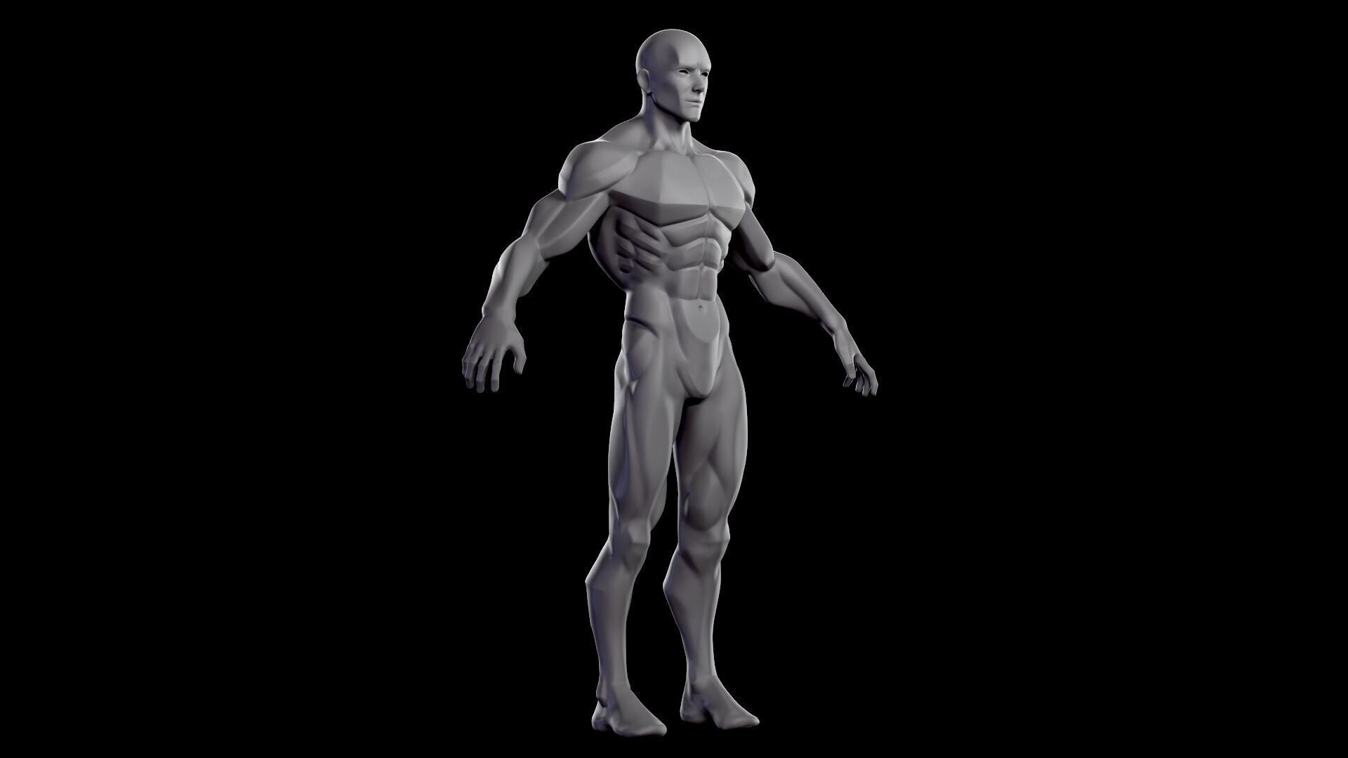 Stylized Male Basemesh Low-poly 3D model_7